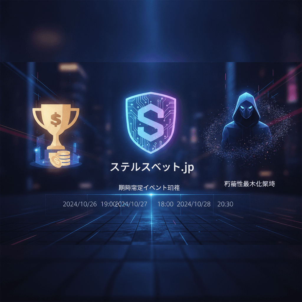 ステルスベット.jp 期間限定イベント攻略:賞金トーナメント日程と匿名性最大化戦略